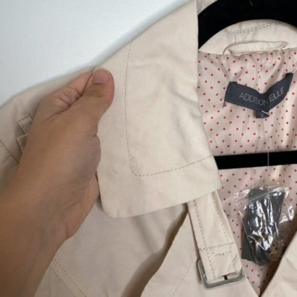 Addition Elle Women Ivory Short Double Breasted Trench Coat Jacket Plus Size X - Picture 7 of 16